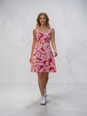 J. Crew Pink and White Floral Cotton Dress